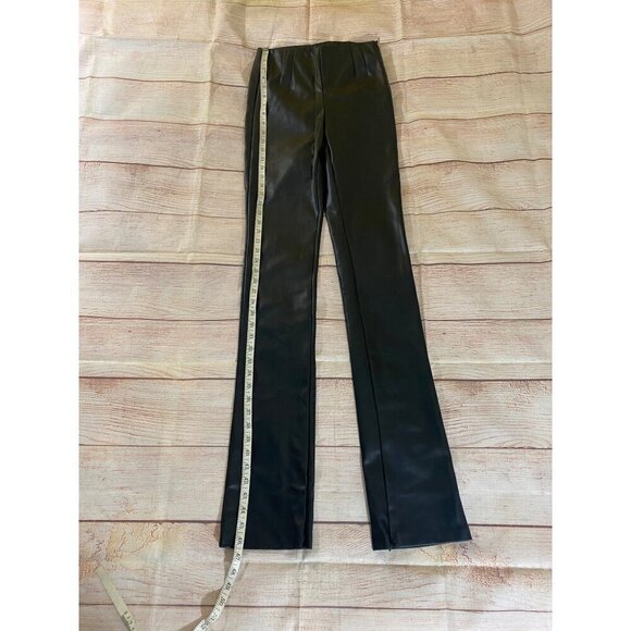 Zara Women's Black Faux Leather High Waist Classic Pants - Small - Picture 2 of 10